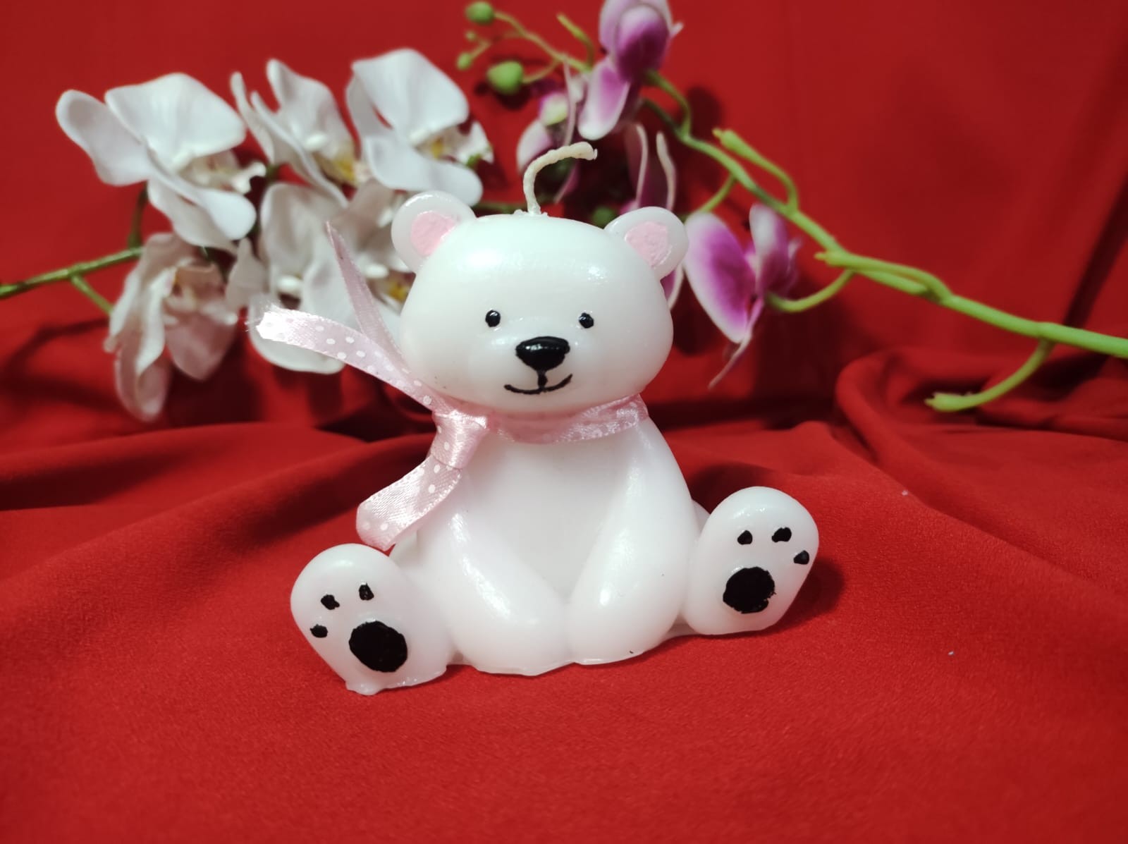 Ayıcık mum | Teddy Bear Candle. - BEYAZ