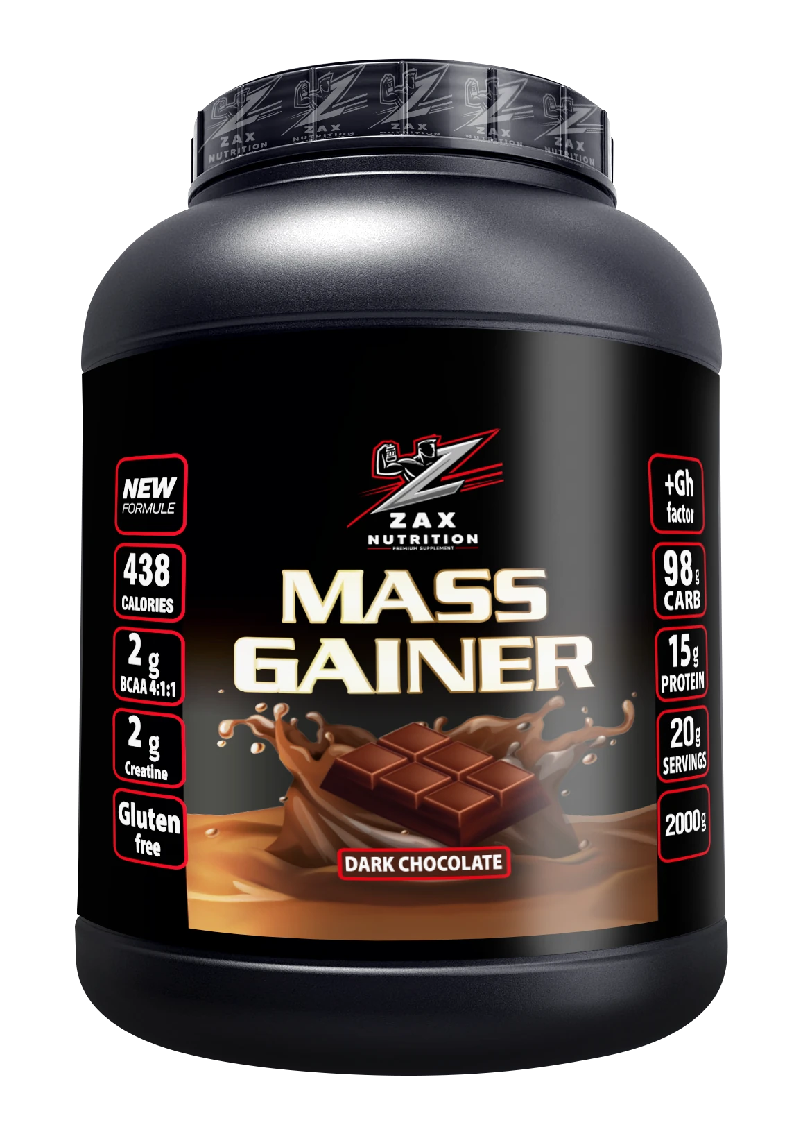 MASS GAINER - DARK CHOCOLATE  - MASS GAINER 2000 GR