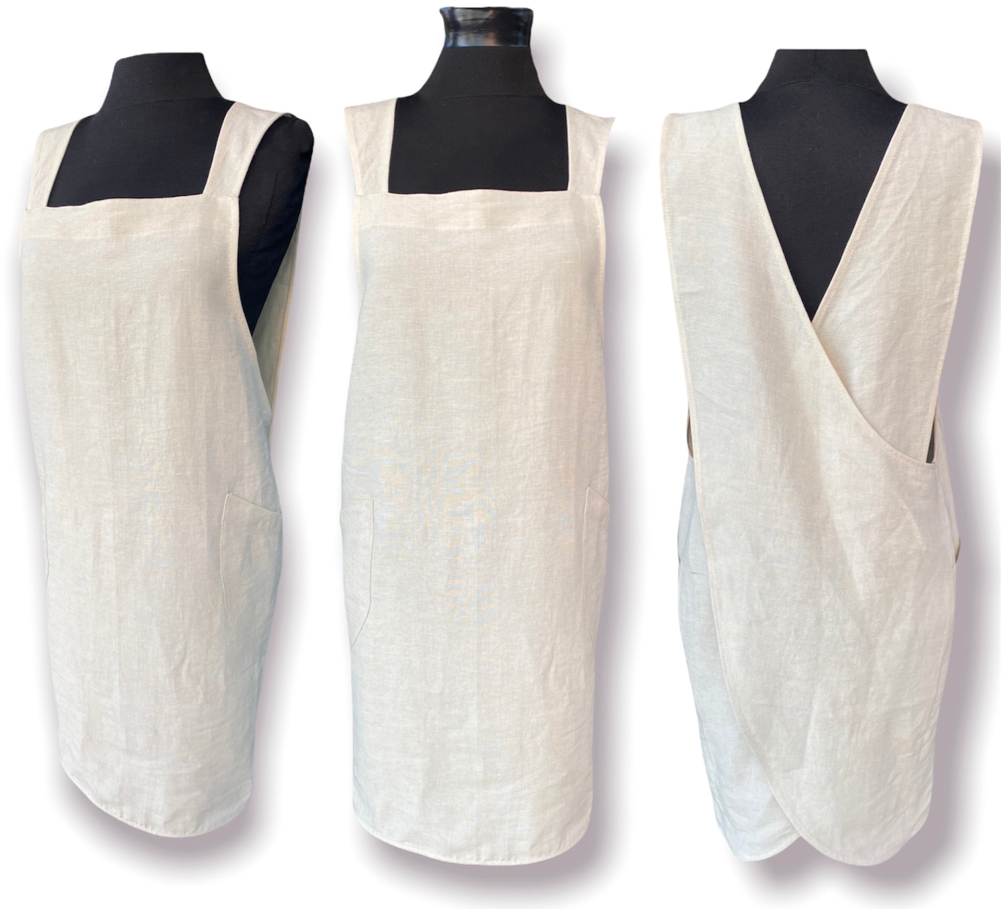 CB-12 Japanese Style Natural Linen Apron