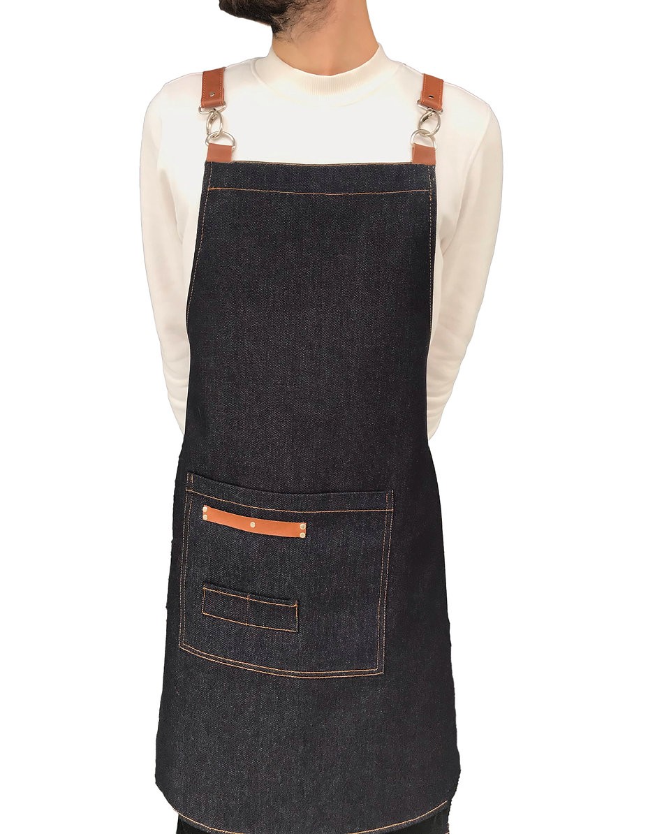 K-62 Leather Detail Denim Apron
