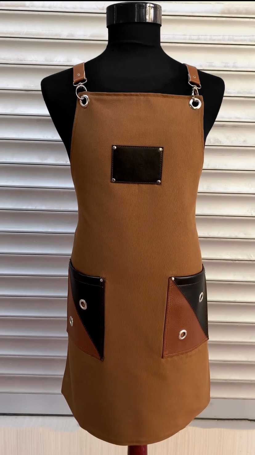 PD-301 Leather pocket Detail Design Apron
