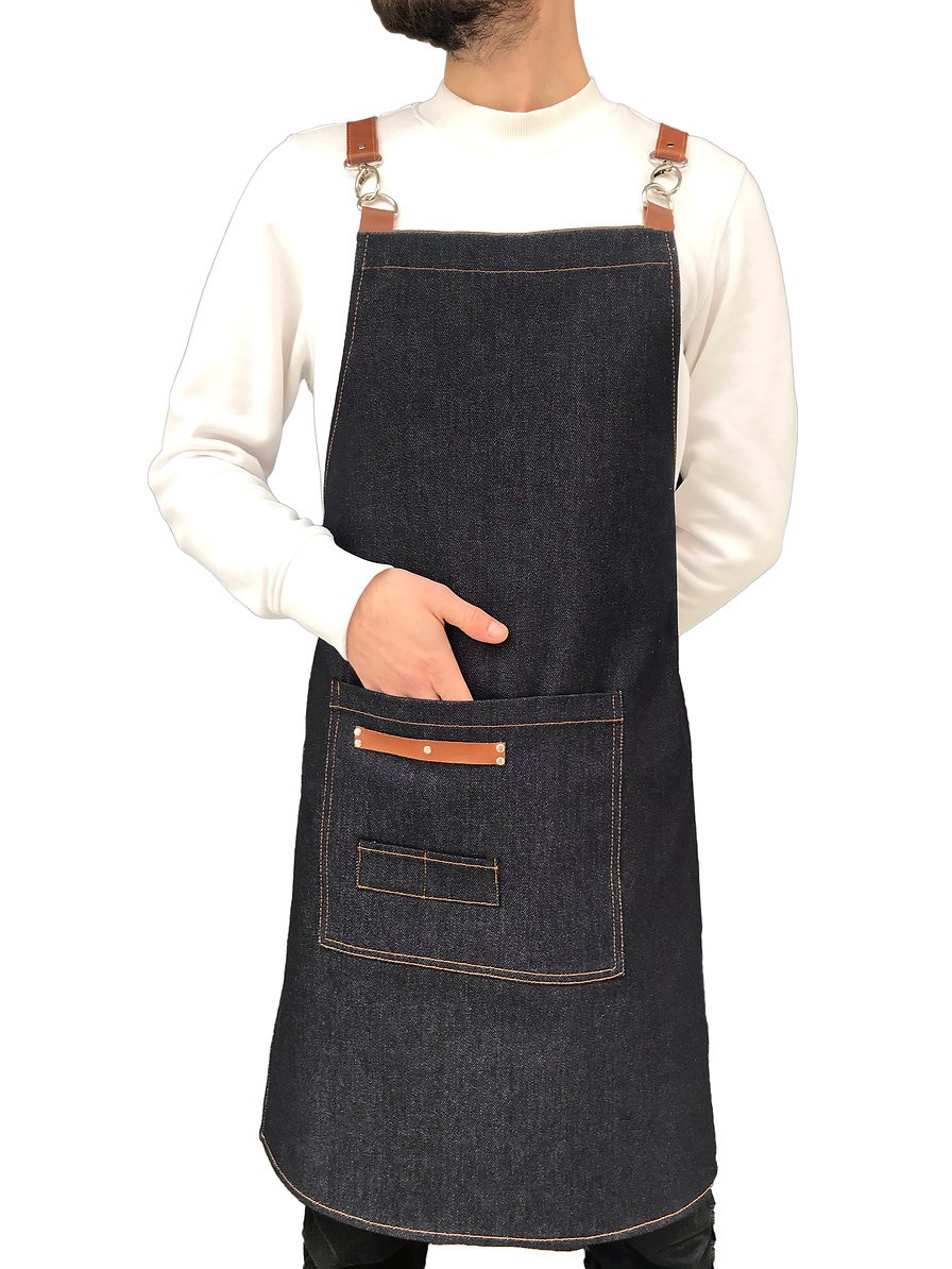 K-62 Leather Detail Denim Apron