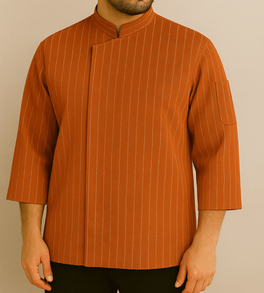 KS-20 Oversize Çizgili Şef ceketi - Yarım Kol