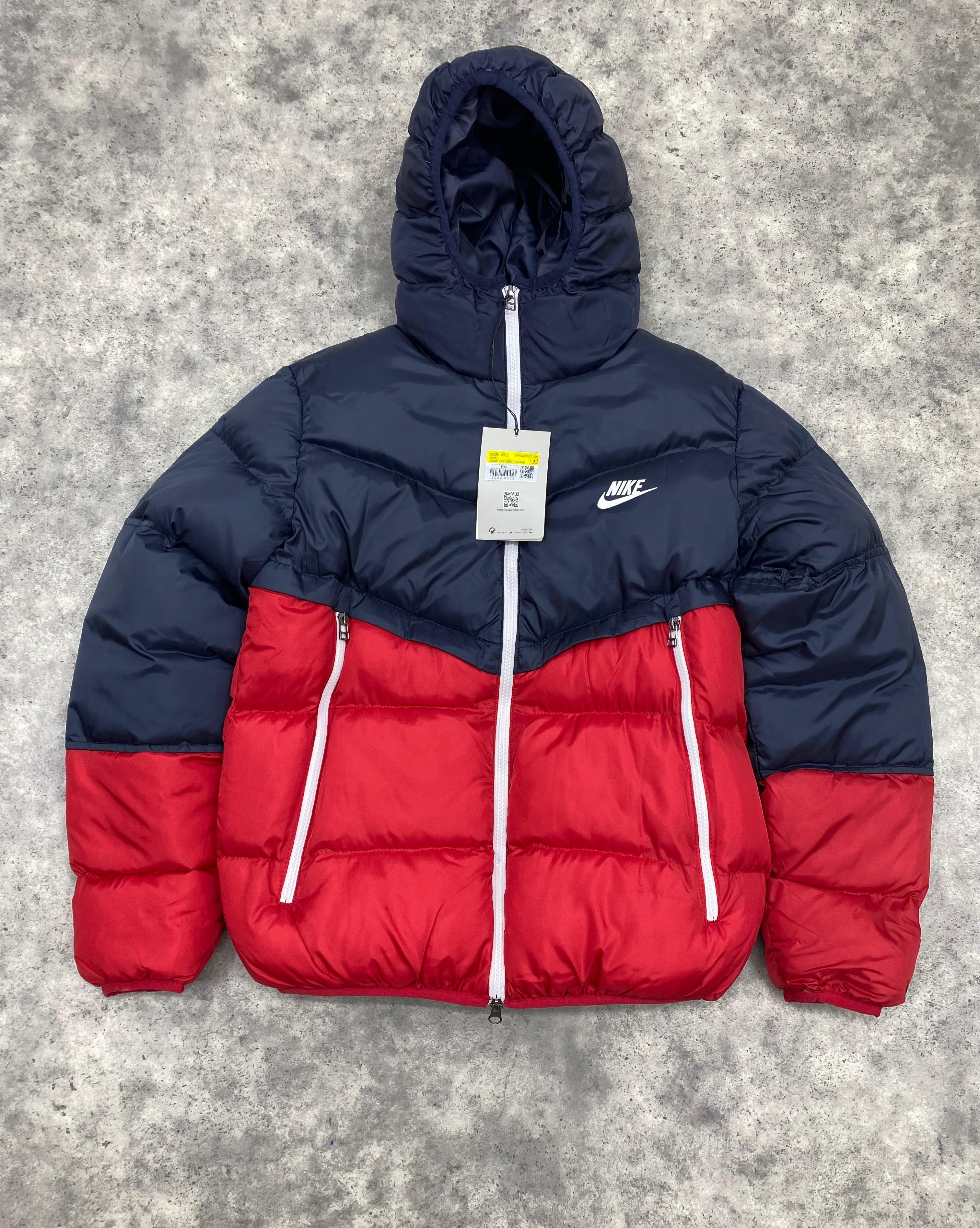 Nike Puffer Mont Lacivert / Kırmızı