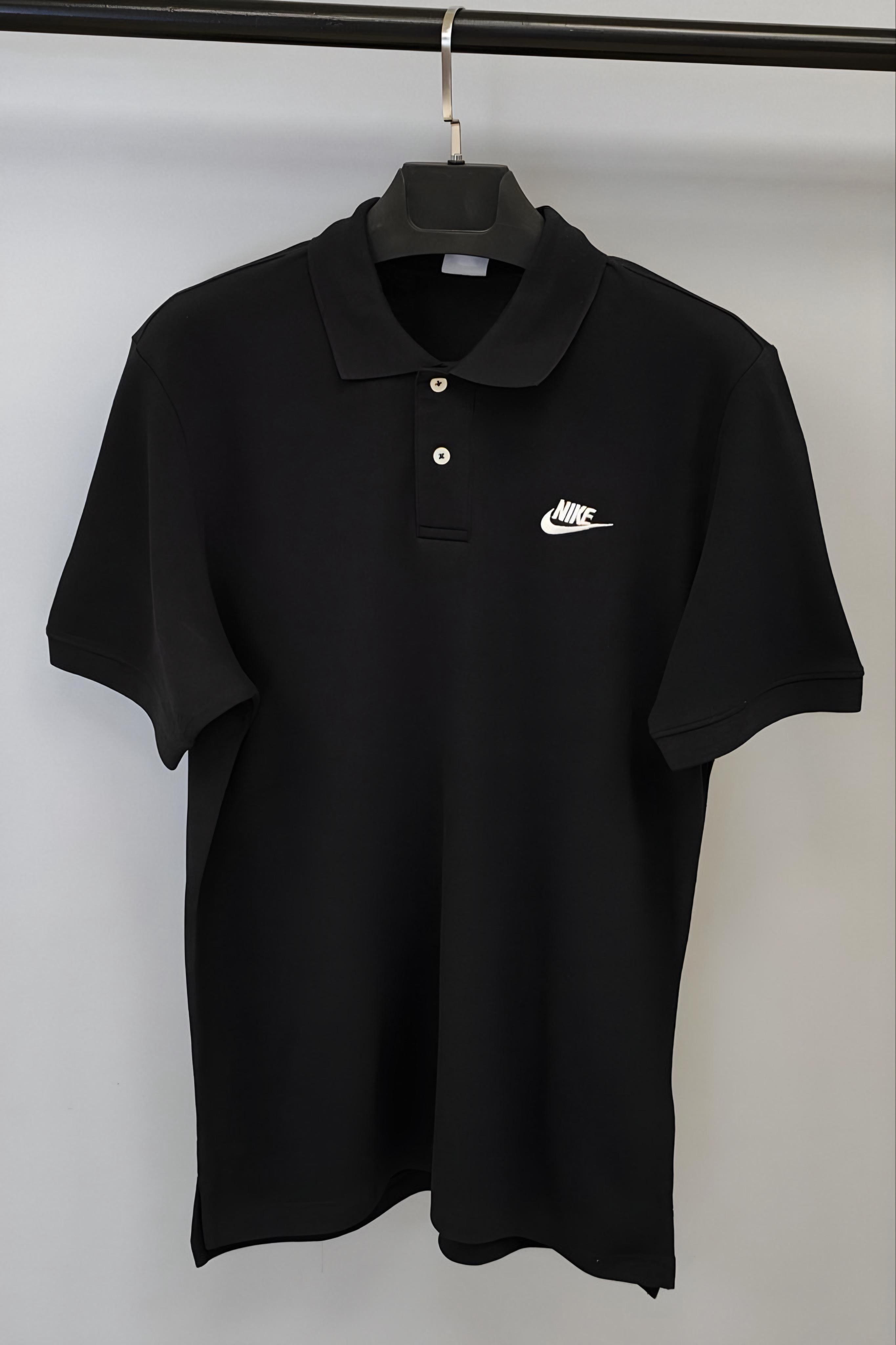 Nike Club Fleece Polo Yaka Tişört - Siyah