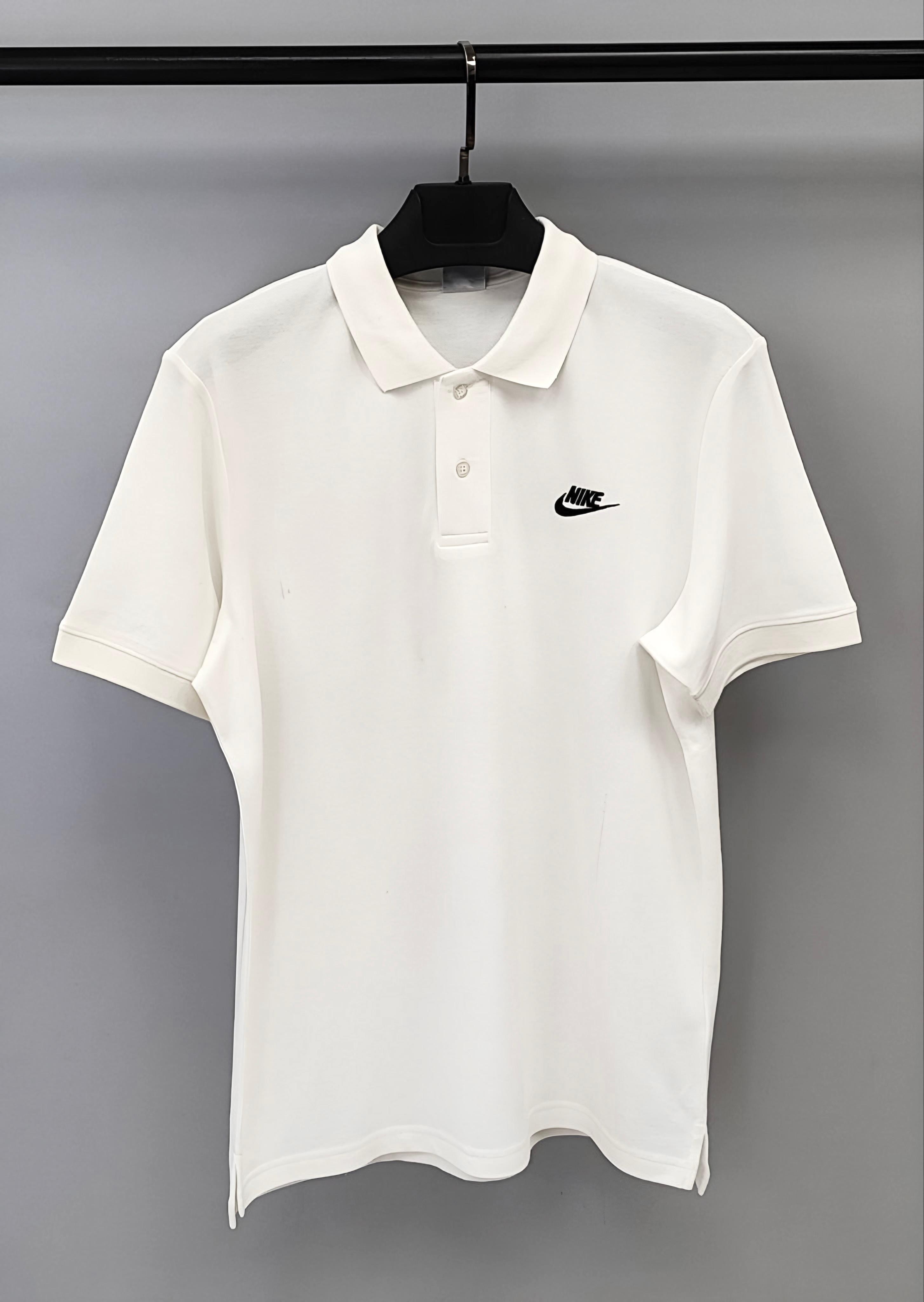 Nike Club Fleece Polo Yaka Tişört - Beyaz