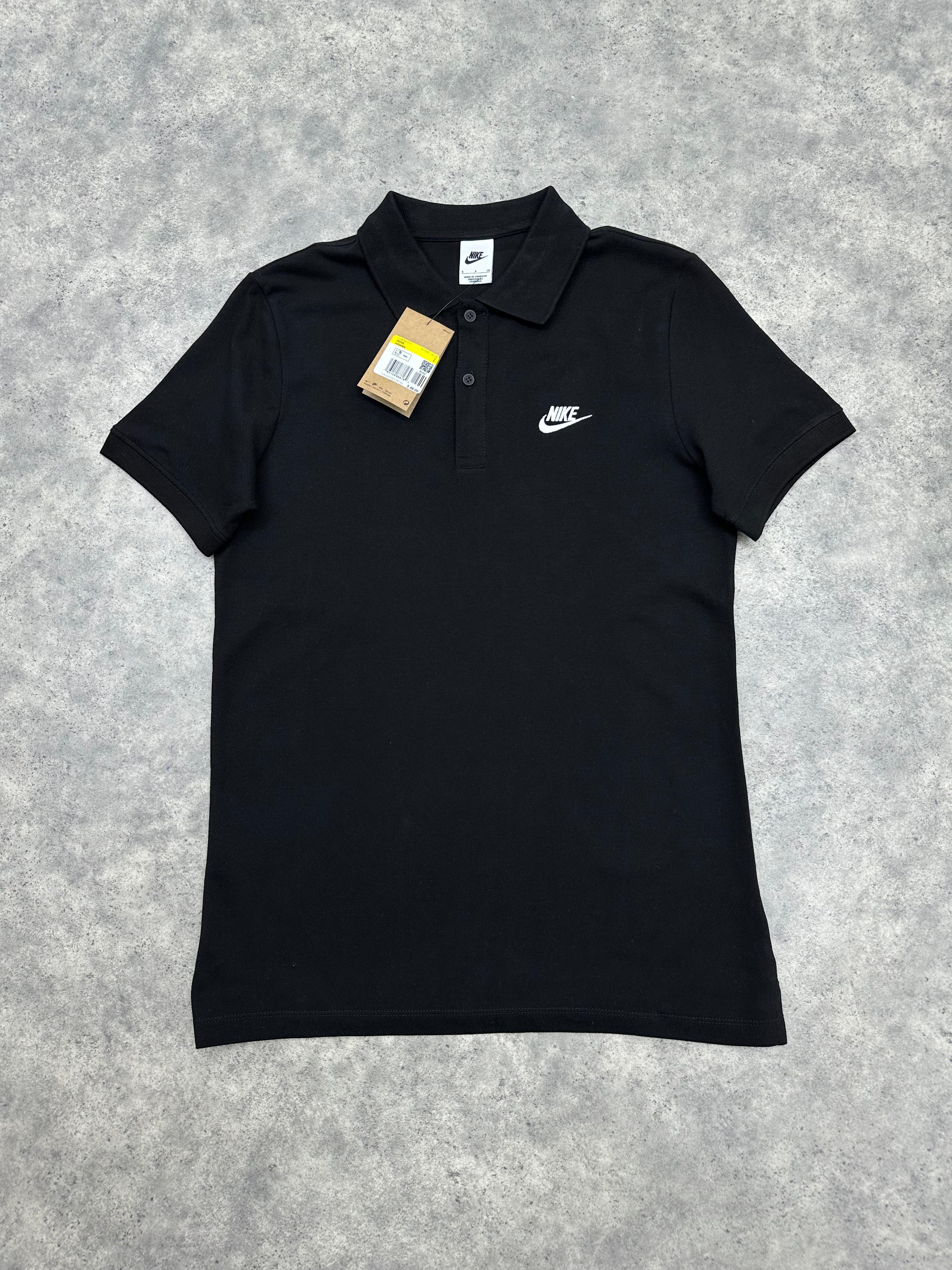 Nike Club Fleece Polo Yaka Tişört - Siyah