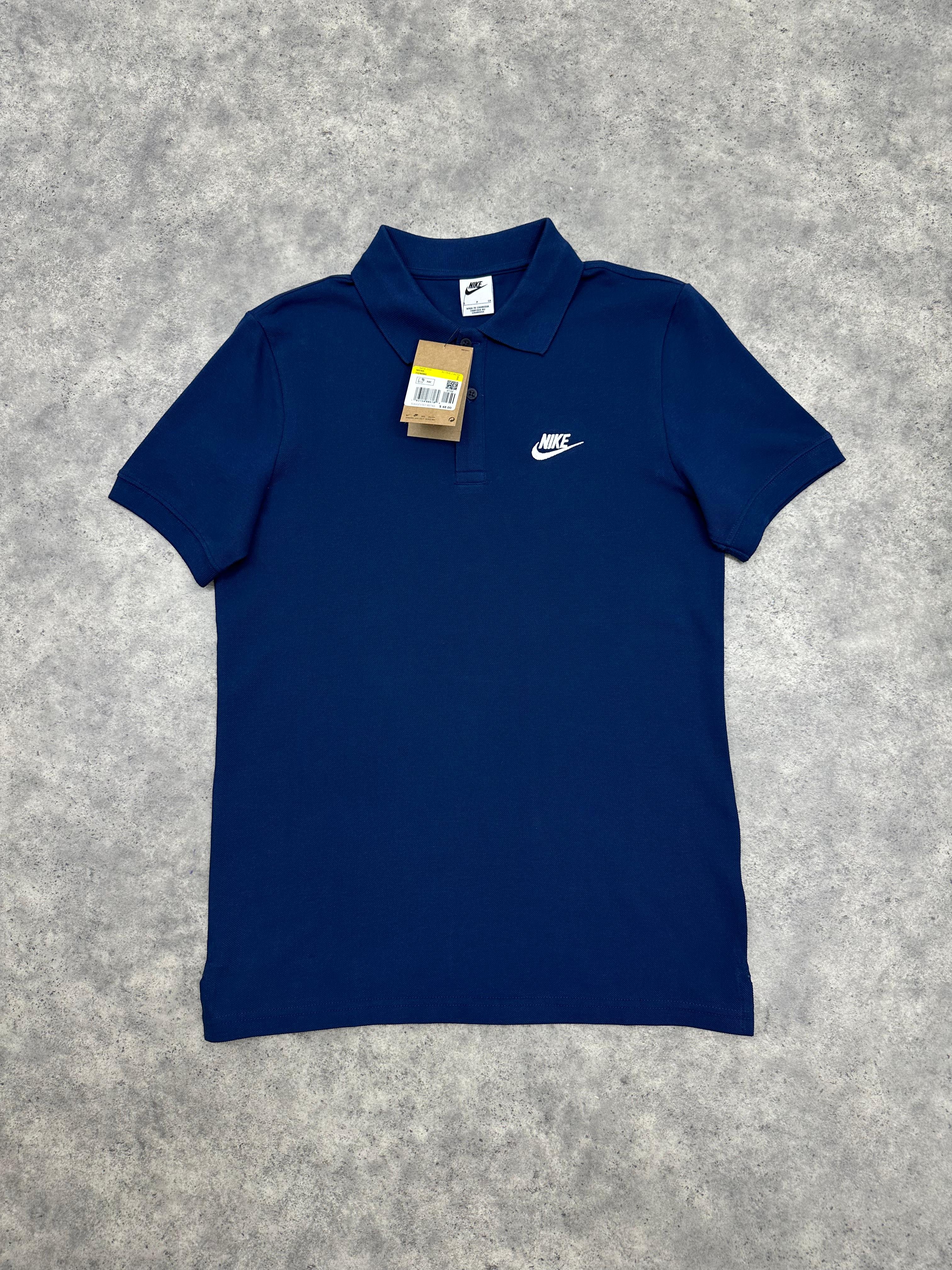 Nike Club Fleece Polo Yaka Tişört - Lacivert