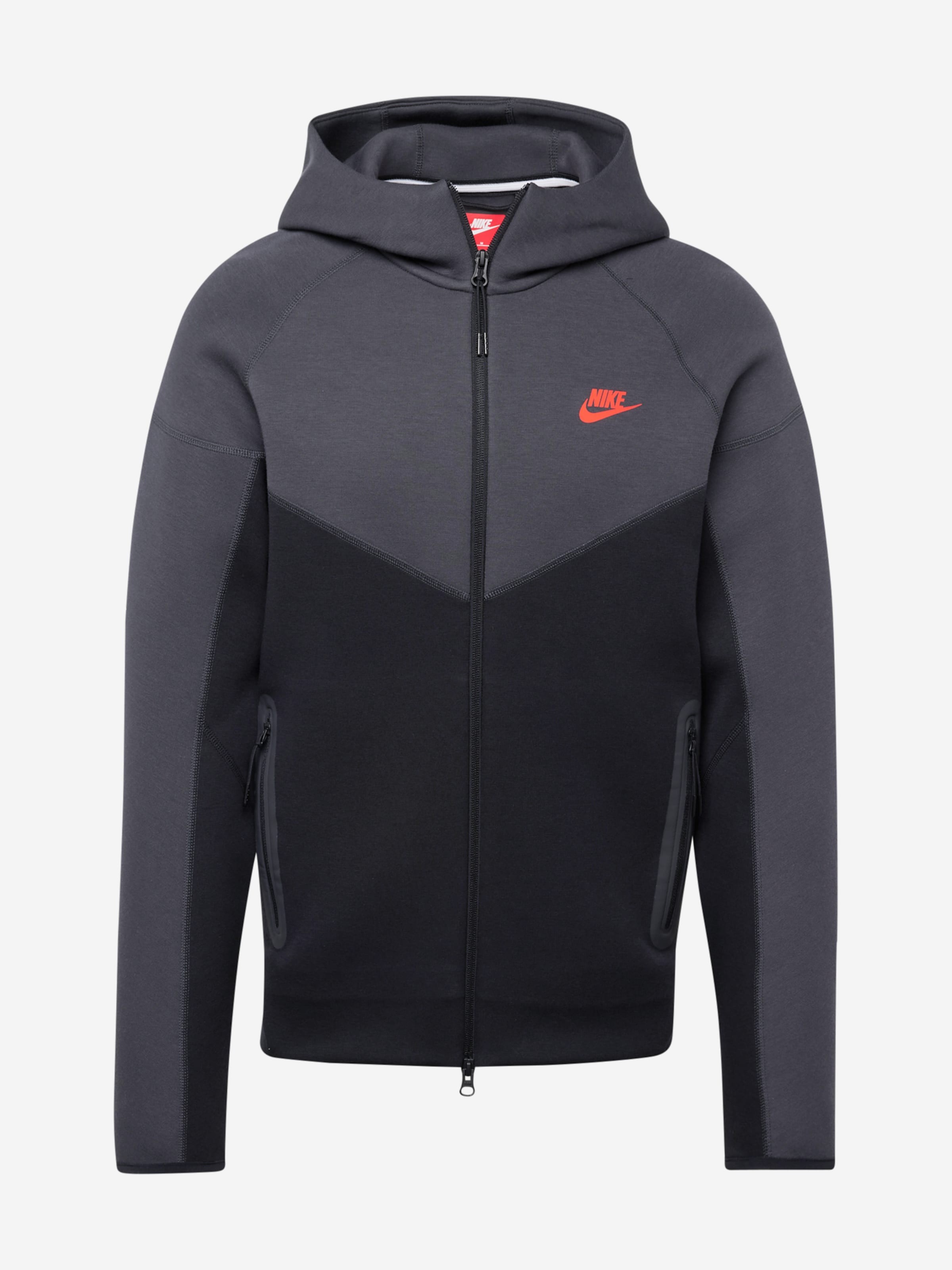 Tech Fleece Windrunner Hoodie - Black/Smoke Grey/Light Crimson