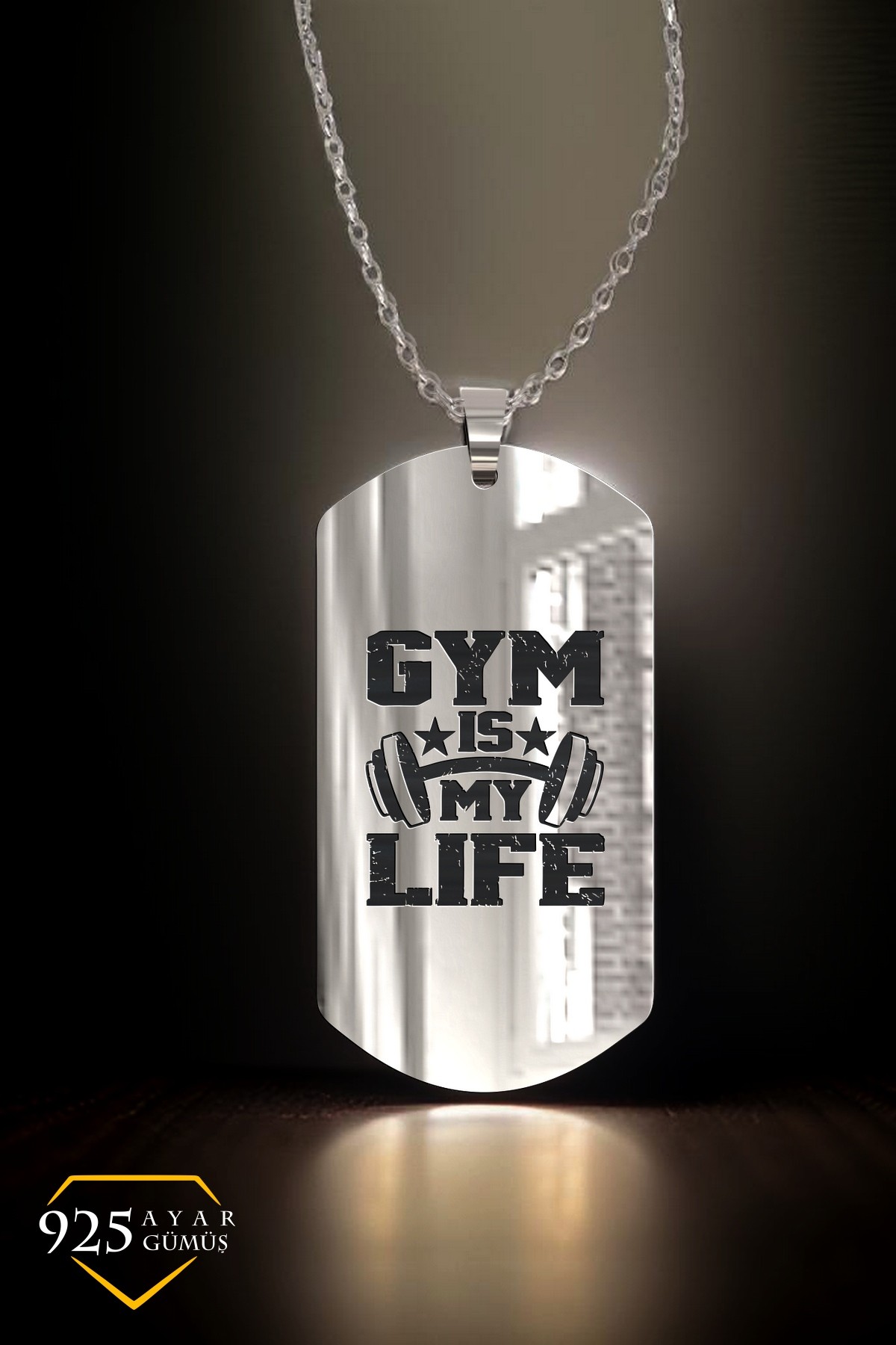 GYM Life Gümüş Kolye 925 Ayar