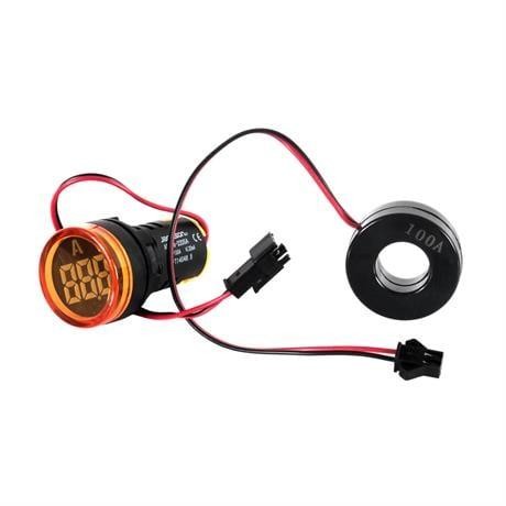 JAMESON 22MM 0-100A LEDLİ AKIM TRAFOLU AMPERMETRE SARI