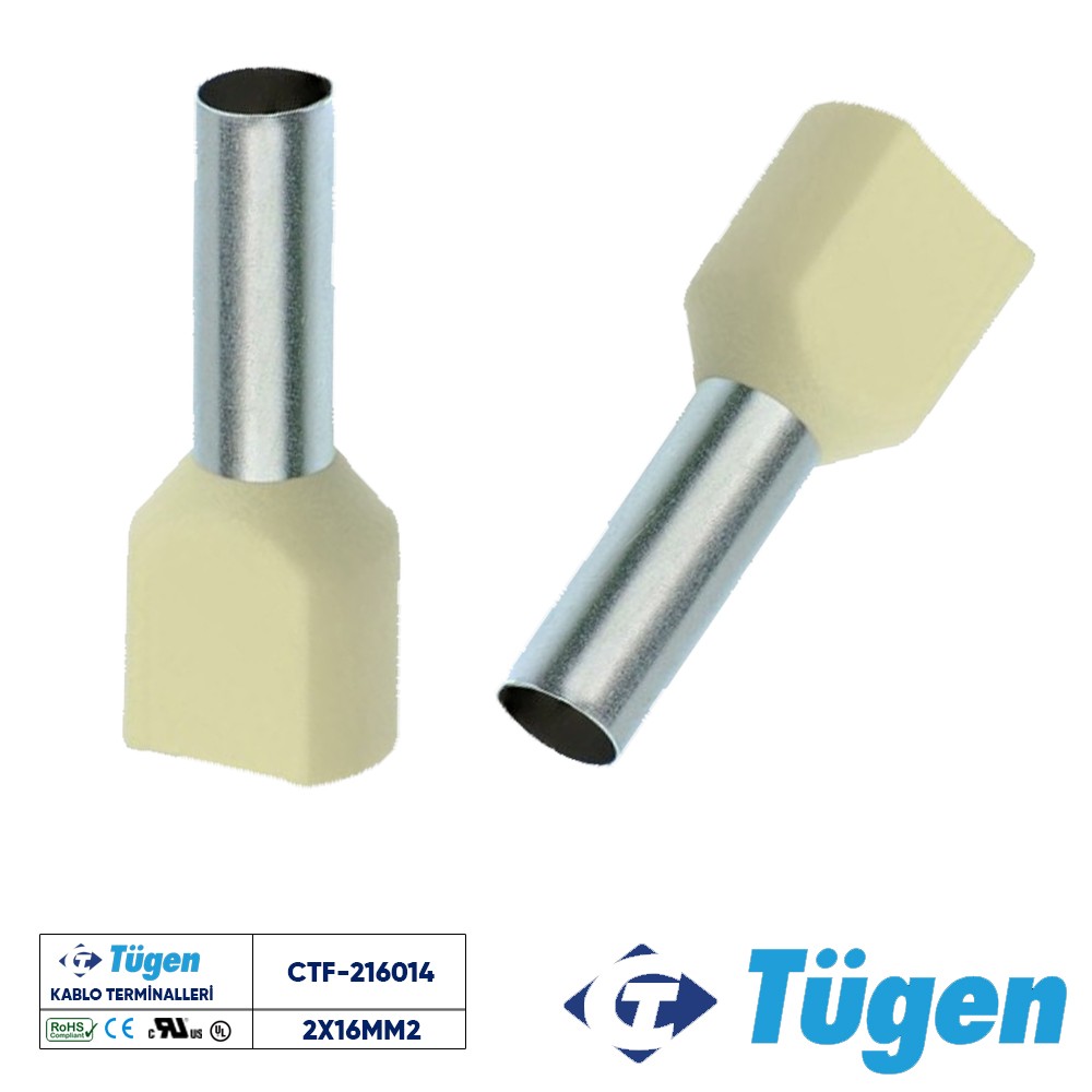 TÜGEN 2X16,00mm2 ÇİFT GİRİŞLİ İZOLELİ YÜKSÜK BEJ