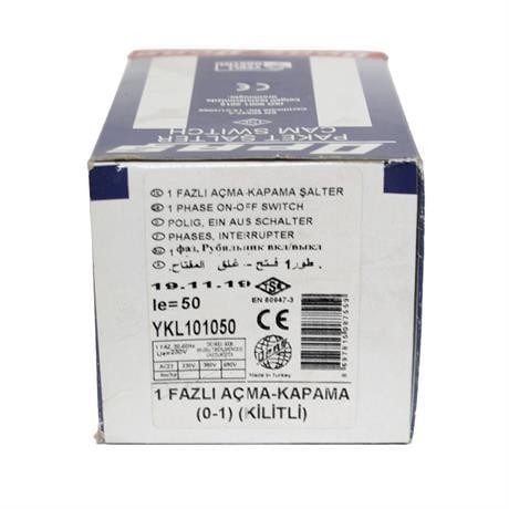 OPAŞ 1x50A 0-1 AÇ-KAPA KİLİTLİ ŞALTER
