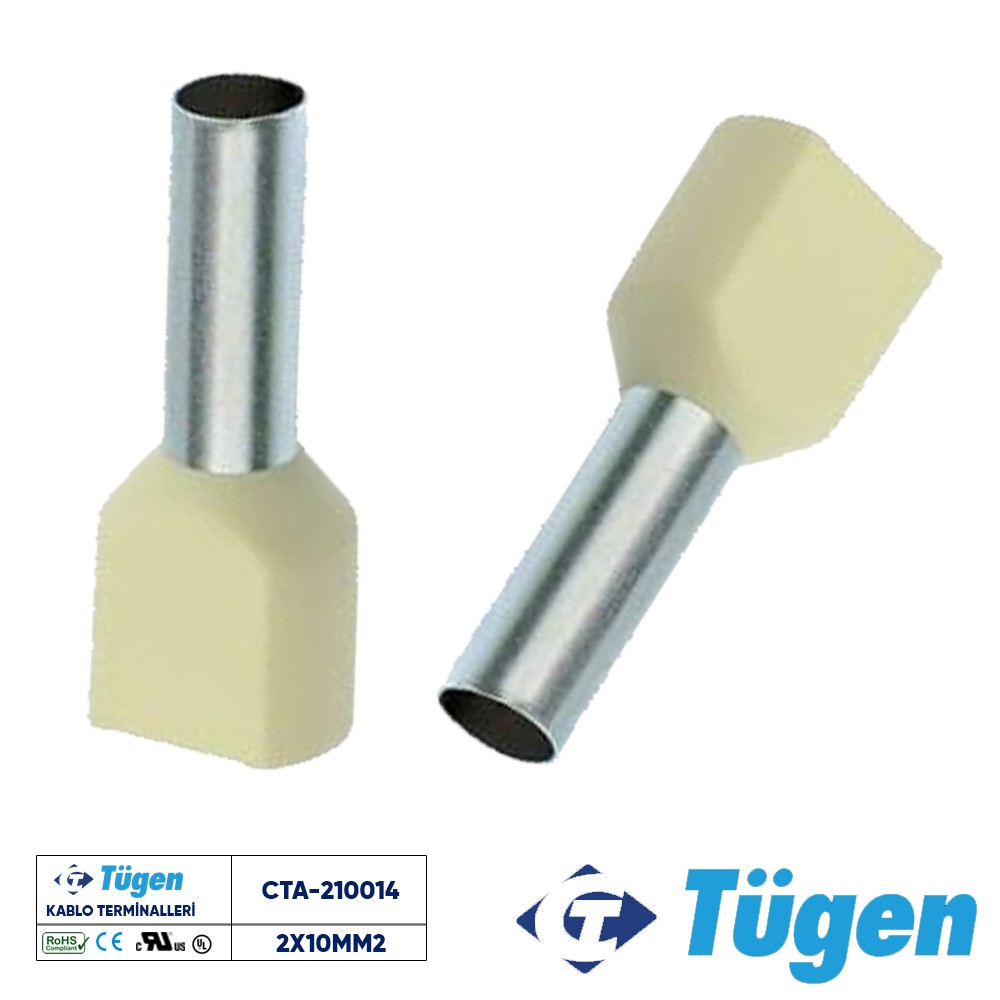 TÜGEN 2X10,00mm2 ÇİFT GİRİŞLİ İZOLELİ YÜKSÜK BEJ