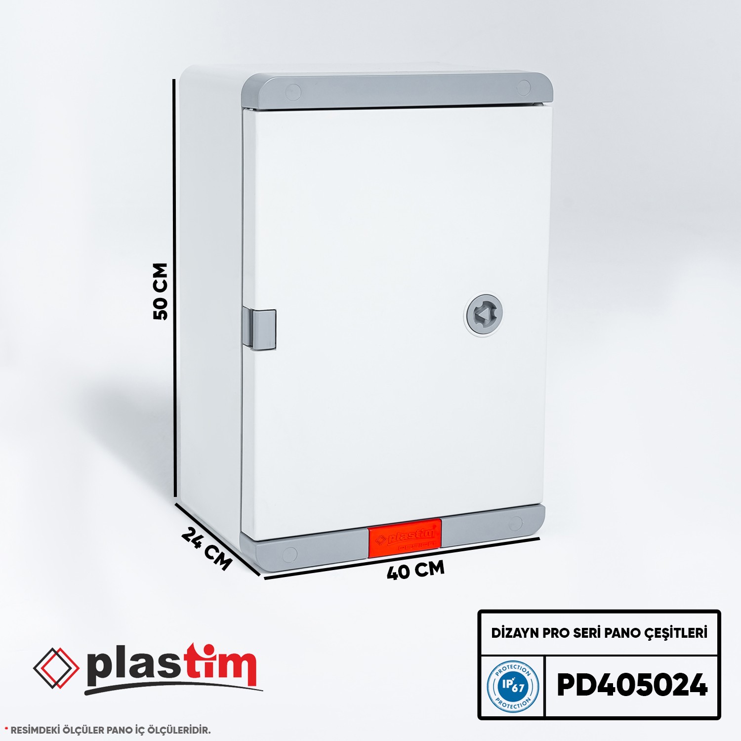 PLASTİM PANO 40X50X24CM OPAK KAPAKLI DİZAYN PRO SERİ IP67