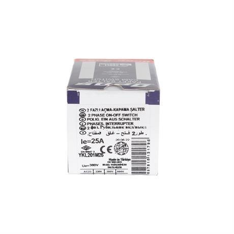 OPAŞ 2x25A 0-1 MİNİ TİP KİLİTLİ ŞALTER