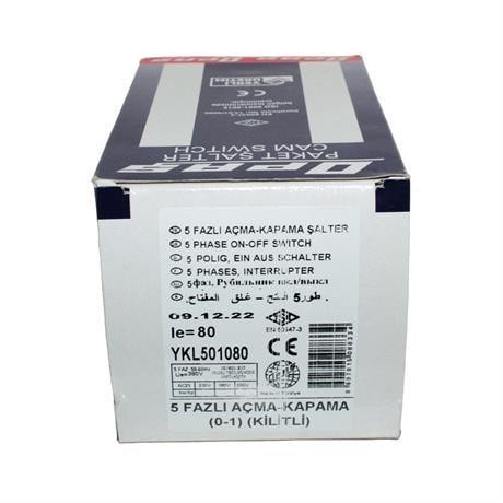 Opaş 5x80A 0-1 Aç-Kapa Kilitli Tip Şalter