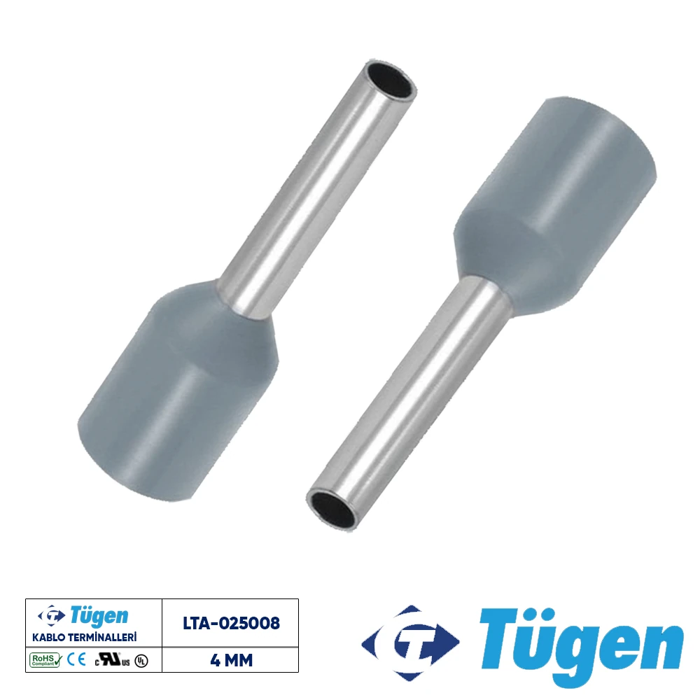 Tügen 4,00mm İzoleli Yüksük Gri
