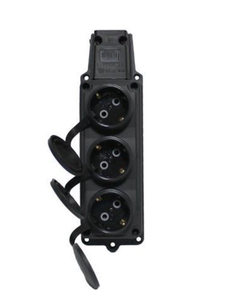 BYES 1/16A 220V KAUÇUK 3 LÜ GRUP PRİZ IP44