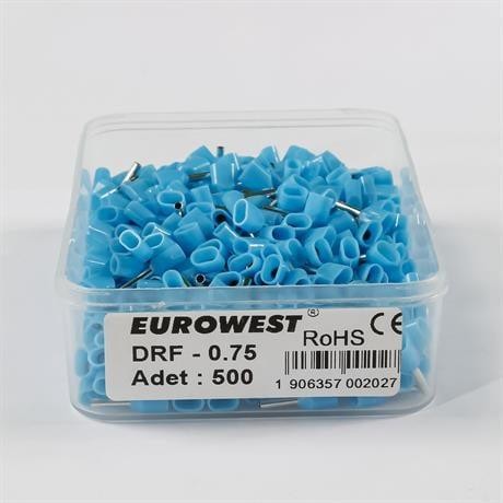 EUROWEST 2X0,75MM MAVİ ÇİFT GİRİŞLİ İZOLELİ YÜKSÜK