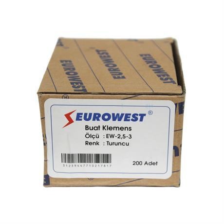 EUROWEST 0,50-2,5mm GEÇMELİ BUAT KLEMENSİ TURUNCU