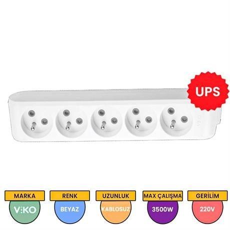VİKO MULTİ-LET 5 Lİ PRİZ TOP Ç.K. KLEMENSLİ UPS