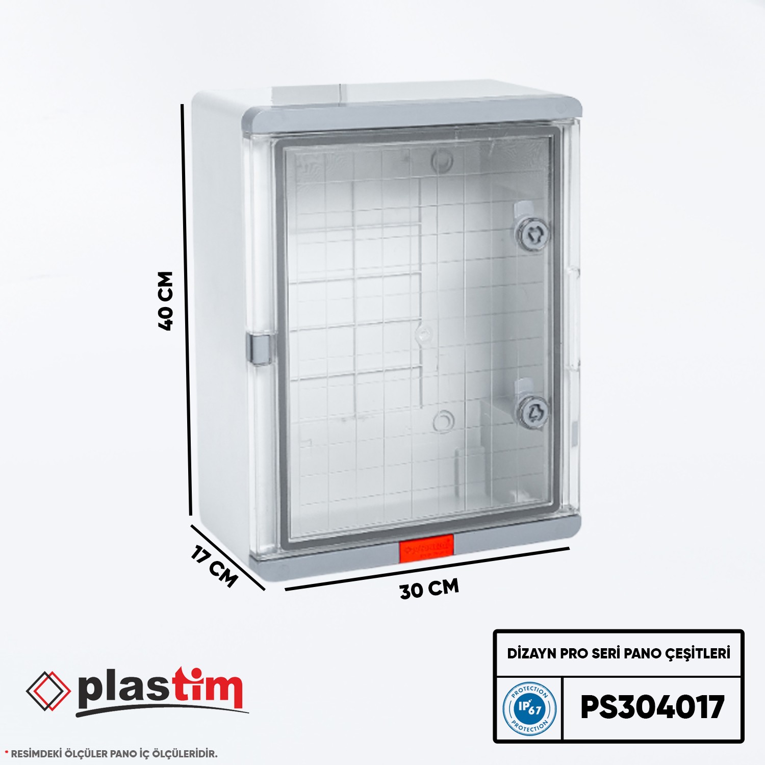 PLASTİM PANO 30X40X17CM ŞEFFAF KAPAKLI DİZAYN PRO SERİ IP67