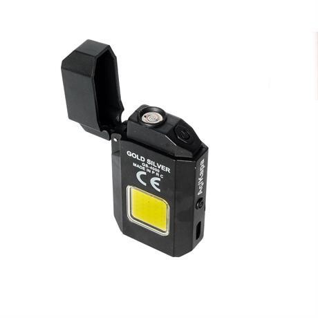 Gold Silver COB LED Type-C Şarjlı Elektrikli Çakmak Cep Feneri GS-4000
