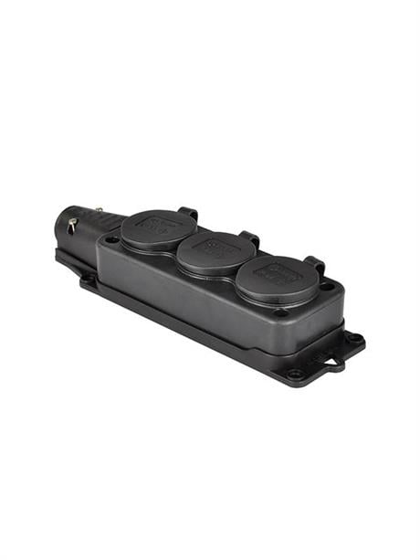 TPLAST 1X16A KAUÇUK 3 LÜ GRUP PRİZ