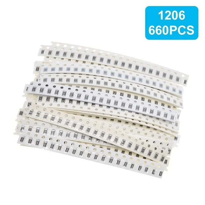 660 Adet 1R/1Mr 1206 Kılıf Smd Direnç Seti %1 33 Farklı Değerde Şeffaf Poşette