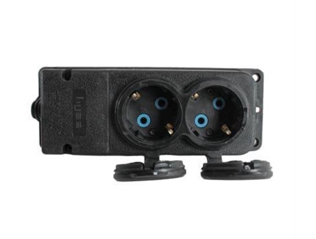 BYES 1/16A 220V KAUÇUK 2 Lİ GRUP PRİZ IP44