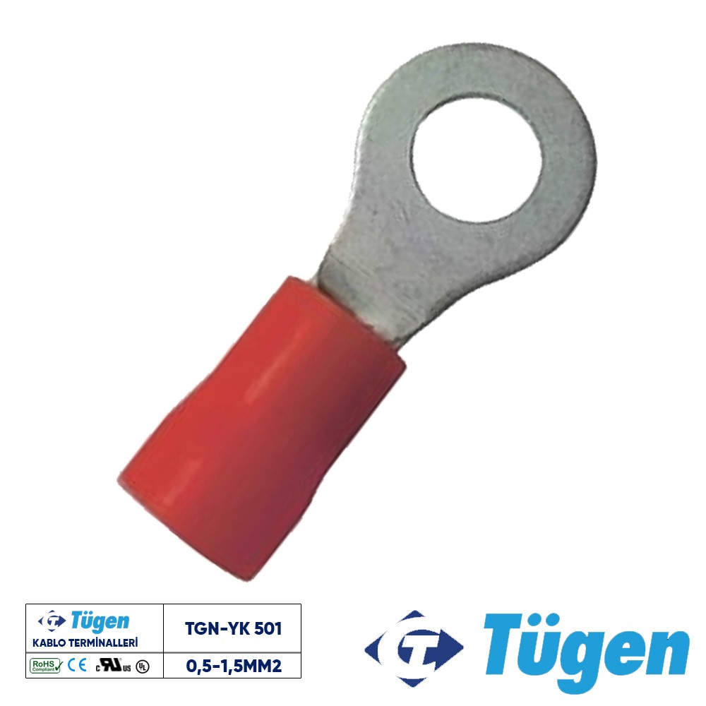 TÜGEN 0,5-1,5mm2 M5 YUVARLAK KABLO UCU