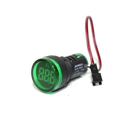 JAMESON 22MM 0-100A LEDLİ AKIM TRAFOLU AMPERMETRE YEŞİL