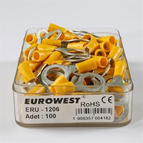 Eurowest 4,00-6,00mm M12 Yuvarlak Tip İzoleli Kablo Ucu