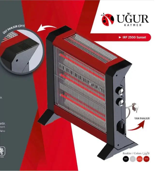 UĞUR IRF 2500 W Sunshine Elektrikli Isıtıcı | Dikey Kule Model