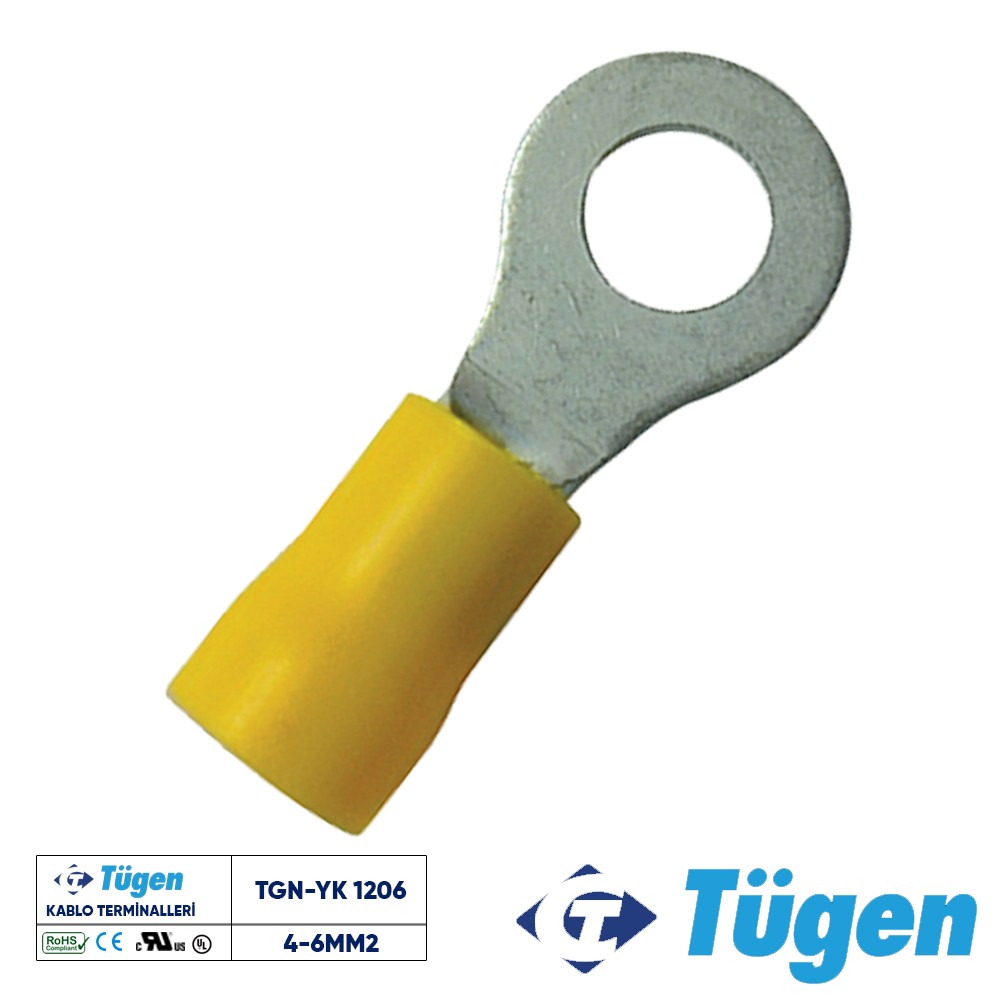 TÜGEN 4-6mm2 M12 YUVARLAK KABLO UCU