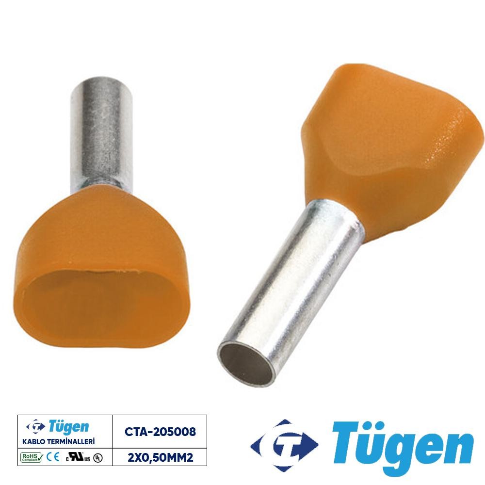 TÜGEN 2X0,50mm2 ÇİFT GİRİŞLİ İZOLELİ YÜKSÜK TURUNCU