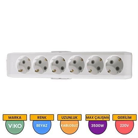 VİKO MULTİ-LET 6 LI PRİZ TOPRAKLI Ç.K. KLEMENSLİ
