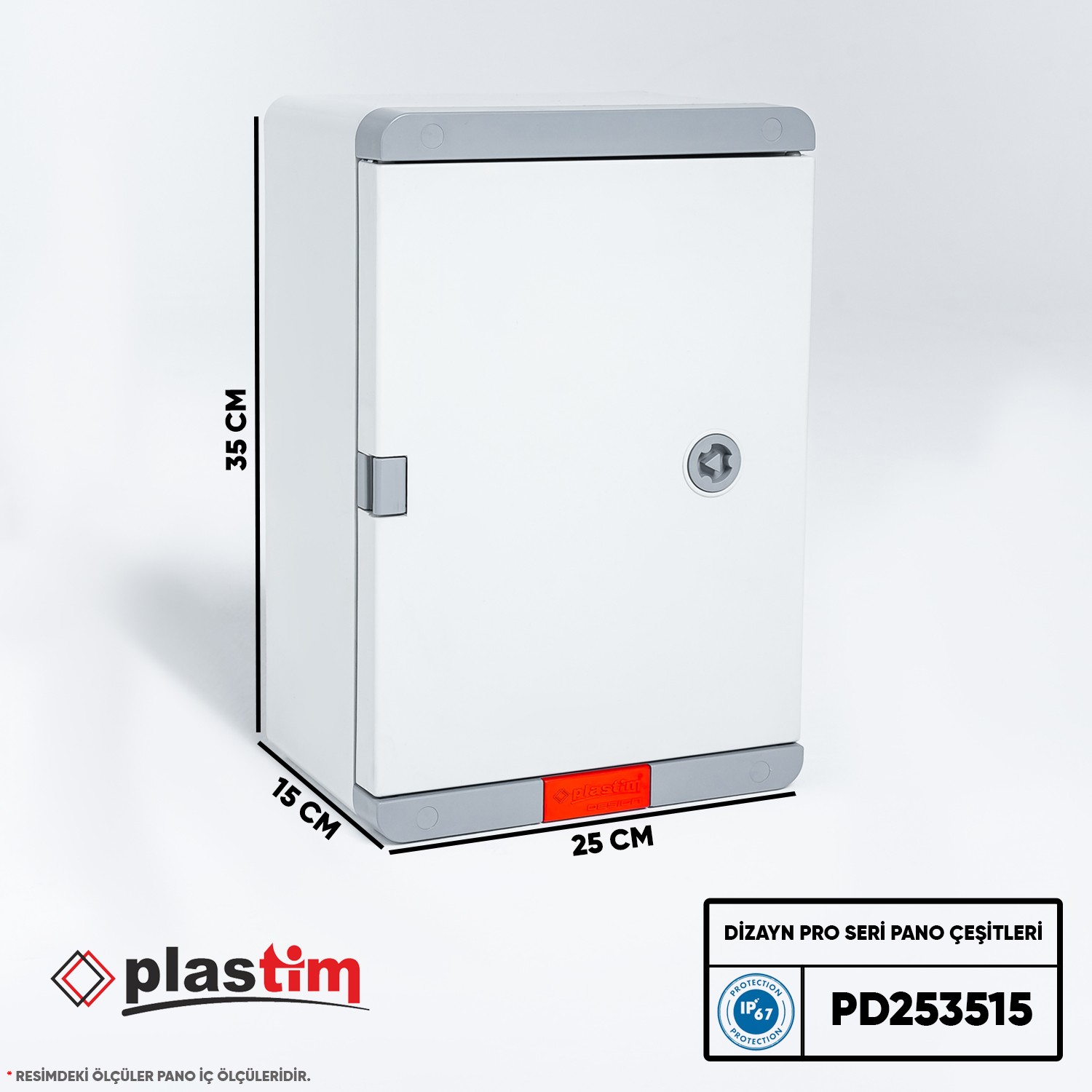 PLASTİM PANO 25X35X15CM OPAK KAPAKLI DİZAYN PRO SERİ IP67