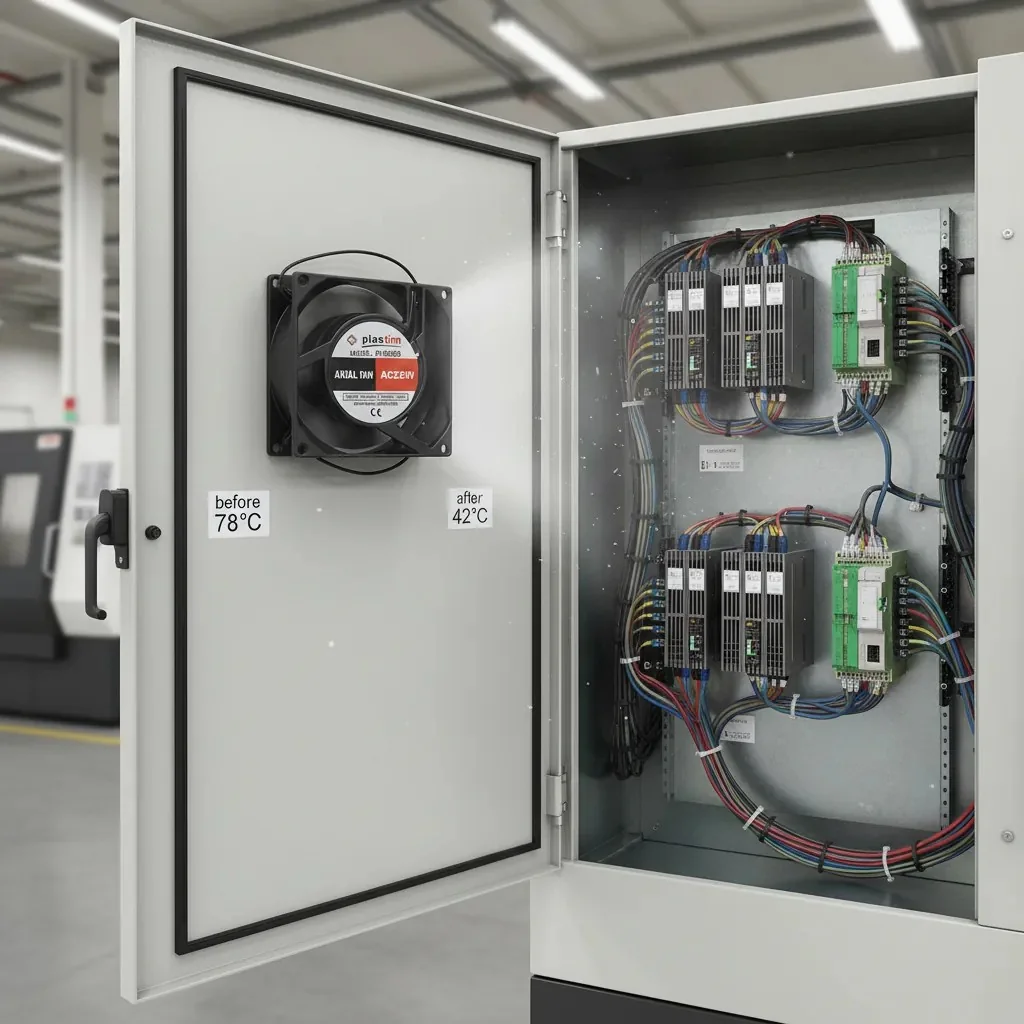 PLASTİM 80x80x38mm 220V AC Bilezikli Aksiyel Fan - Alüminyum Gövde, PBT Kanatlı, Pano Soğutma Fanı 2025