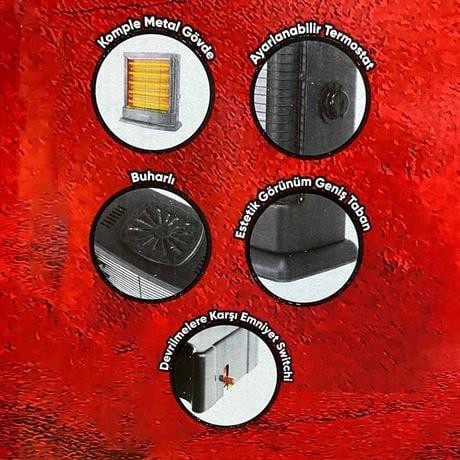 MİNİSAN MİDİ 2100W 3 KADEMELİ DİKEY ISITICI