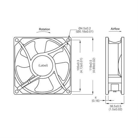Plastim Bilezikli Aksiyel Fan 120x120x38mm 24VDC 