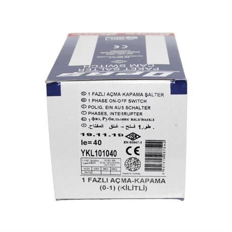 OPAŞ 1x40A 0-1 AÇ-KAPA KİLİTLİ ŞALTER
