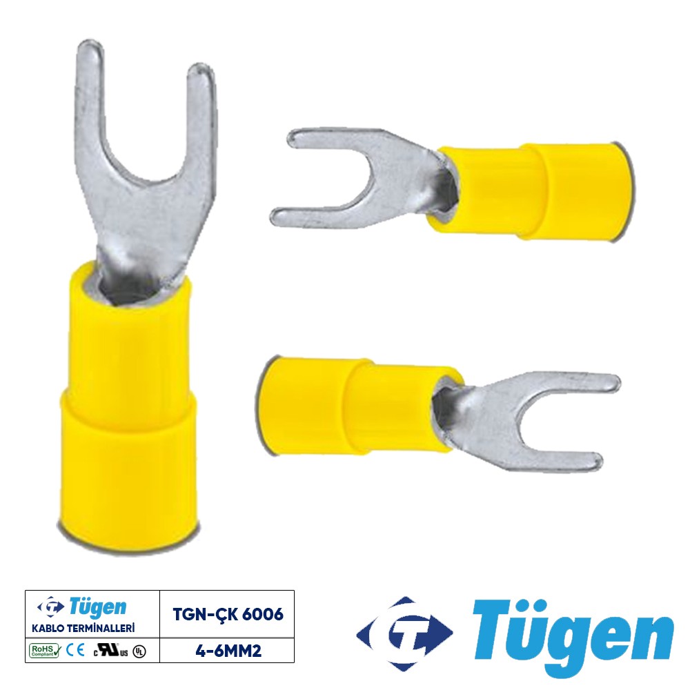TÜGEN 4-6mm2 M6 ÇATAL KABLO UCU