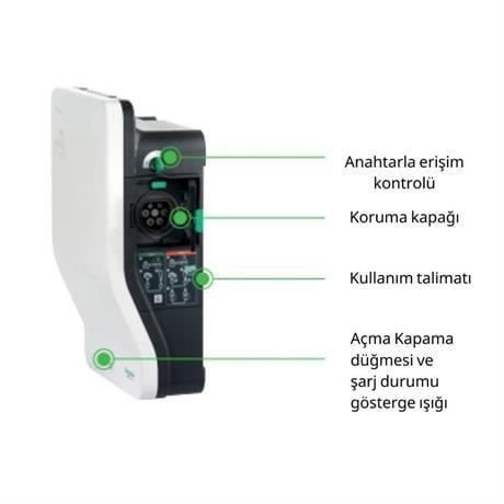 SCHNEİDER ELECTRiC EVLİNK WALLBOX EVH2S22P0CK 22KW T2 KABLO BAĞLANTILI ARAÇ ŞARJ İSTASYONU