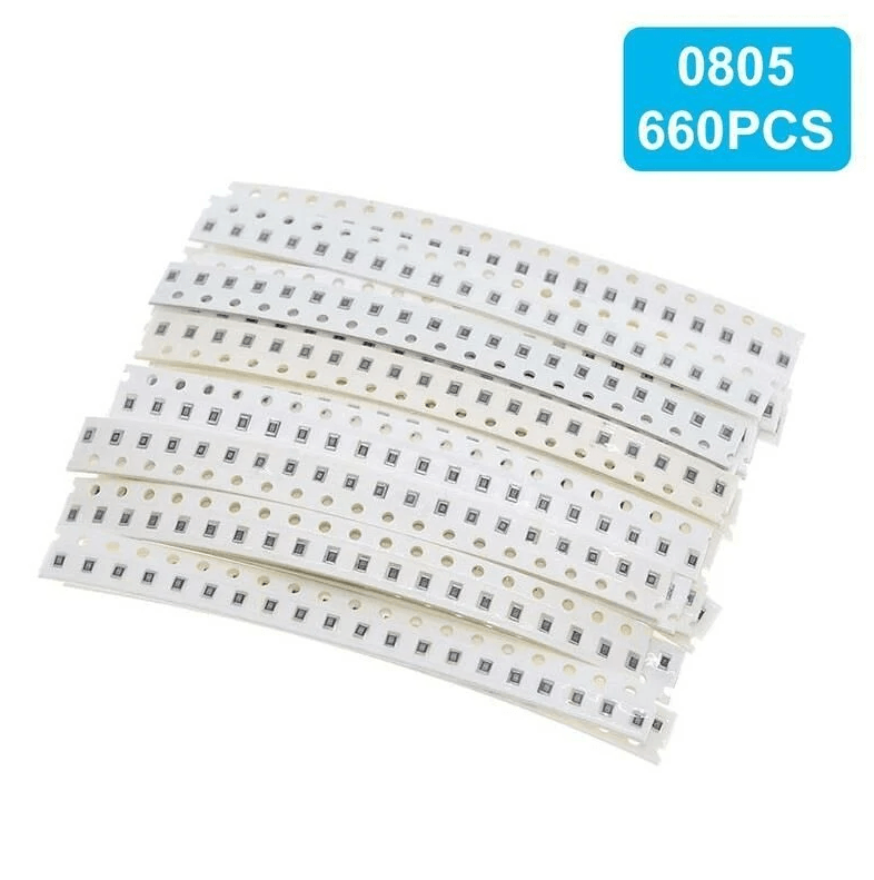 660 Adet 1R/1Mr 0805 Kılıf Smd Direnç Seti %1 33 Farklı Değerde Şeffaf Poşette