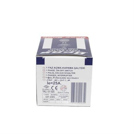 OPAŞ 1x25A 0-1 AÇ-KAPA KİLİTLİ ŞALTER