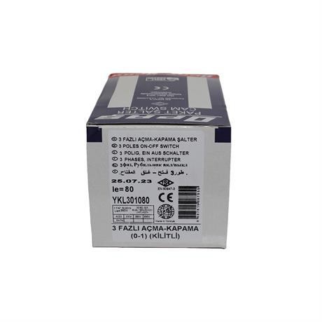 OPAŞ 3x80A 0-1 AÇ-KAPA KİLİTLİ ŞALTER