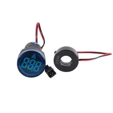 JAMESON 22MM 0-100A LEDLİ AKIM TRAFOLU AMPERMETRE MAVİ