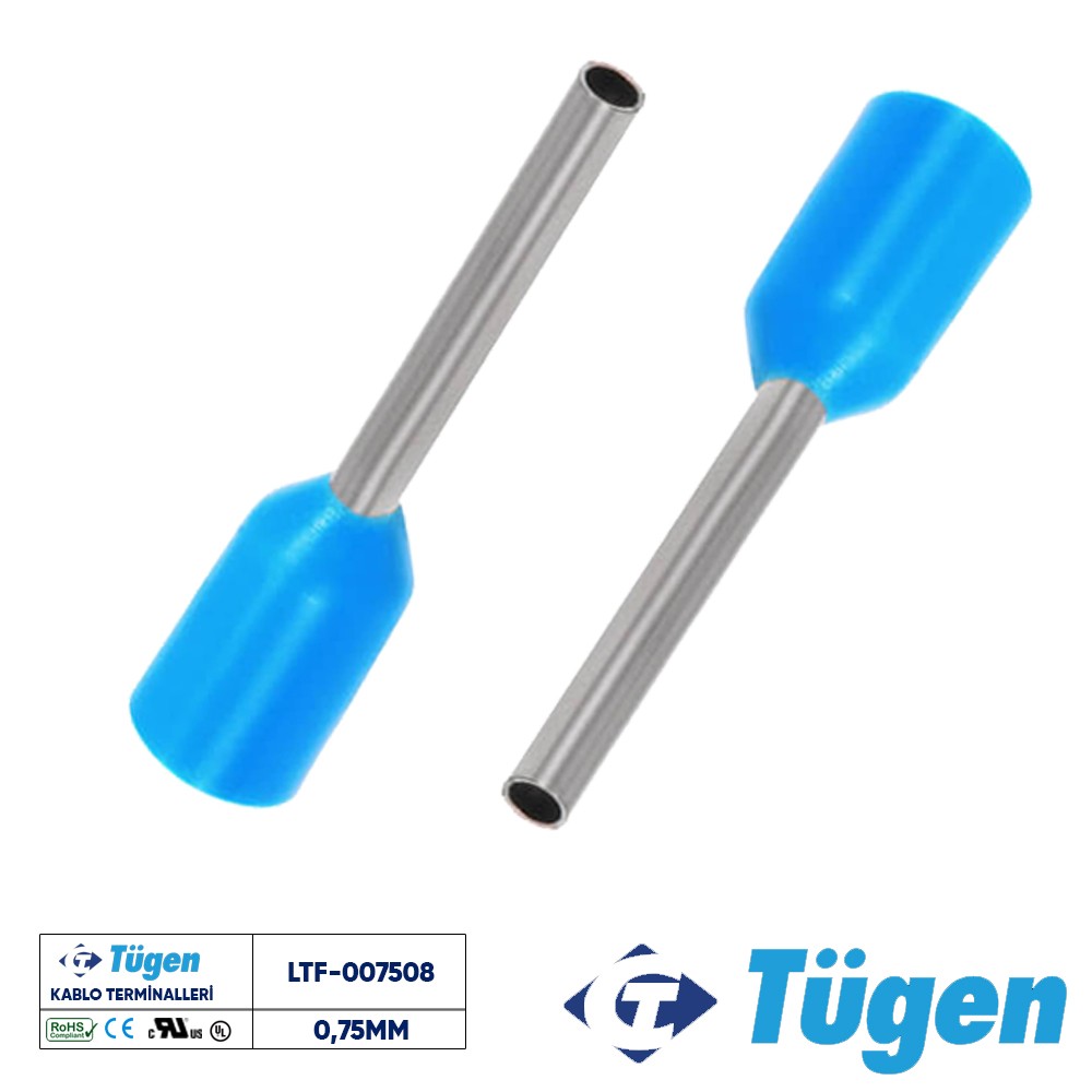 TÜGEN 0,75mm İZOLELİ YÜKSÜK MAVİ